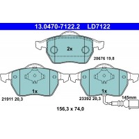 13.0470-7122.2 ATE Комплект гальмівних колодок дисковий гальм