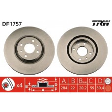 DF1757 TRW Гальмівний диск