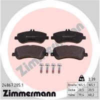 24867.205.1 ZIMMERMANN Комплект гальмівних колодок дисковий гальм