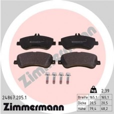 24867.205.1 ZIMMERMANN Комплект гальмівних колодок дисковий гальм