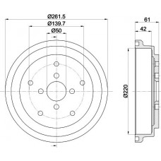 8DT 355 302-981 HELLA PAGID Гальмівний барабан