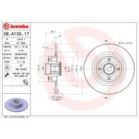 08.A135.17 BREMBO Гальмівний диск