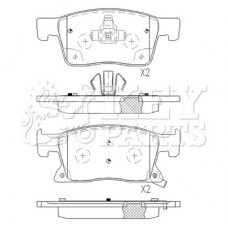 KBP2568 KEY PARTS Комплект гальмівних колодок дисковий гальм