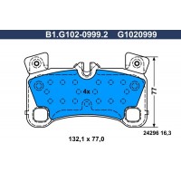 B1.G102-0999.2 GALFER Комплект гальмівних колодок дисковий гальм