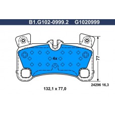 B1.G102-0999.2 GALFER Комплект гальмівних колодок дисковий гальм