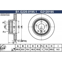 B1.G220-0195.1 GALFER Гальмівний диск