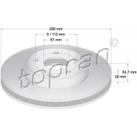 401 051 TOPRAN Гальмівний диск