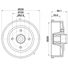 8DT 355 302-731 HELLA PAGID Гальмівний барабан