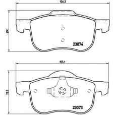 P 86 016 BREMBO Комплект гальмівних колодок дисковий гальм