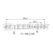GF-2454 ZEKKERT Газова пружина кришка багажника