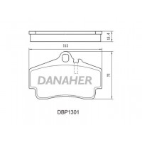 DBP1301 DANAHER Комплект гальмівних колодок дисковий гальм