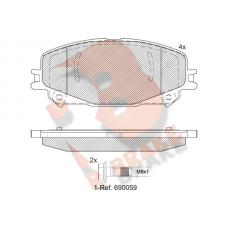 RB2304 R BRAKE Комплект гальмівних колодок дисковий гальм