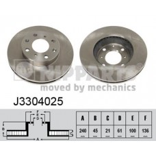 J3304025 NIPPARTS Гальмівний диск