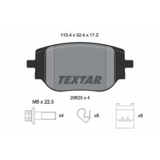 2062501 TEXTAR КомплеК т гальмівних колодок, дискове гальмо