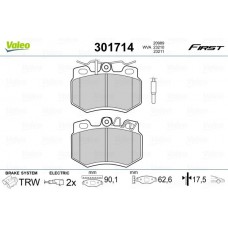 301714 VALEO Комплект гальмівних колодок дисковий гальм