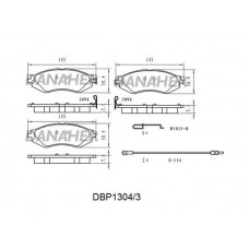 DBP1304/3 DANAHER Комплект гальмівних колодок дисковий гальм