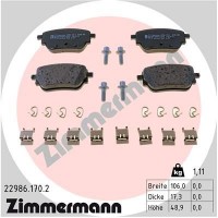 22986.170.2 ZIMMERMANN Комплект гальмівних колодок дисковий гальм