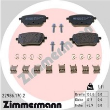 22986.170.2 ZIMMERMANN Комплект гальмівних колодок дисковий гальм