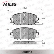 E100514 MILES Комплект гальмівних колодок дисковий гальм