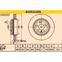 BAR22209 BARUM Гальмівний диск