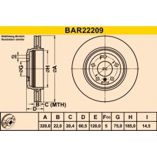 BAR22209 BARUM Гальмівний диск