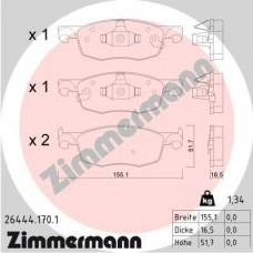 26444.170.1 ZIMMERMANN Комплект гальмівних колодок дисковий гальм