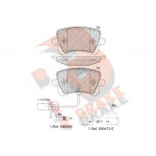 RB1857-203 R BRAKE Комплект гальмівних колодок дисковий гальм