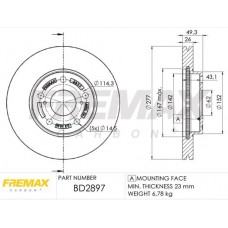 BD2897 FREMAX BRAKE DISC HIGH CARBON