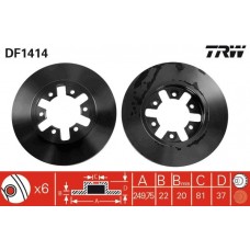 DF1414 TRW Гальмівний диск