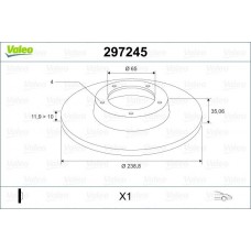 297245 VALEO Гальмівний диск
