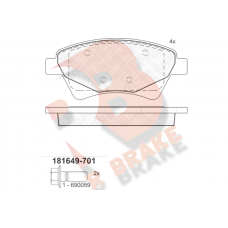 RB1649-701 R BRAKE Комплект гальмівних колодок дисковий гальм