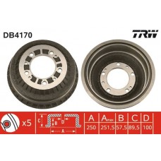 DB4170 TRW Гальмівний барабан