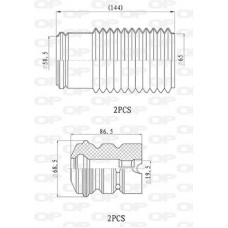 DCK5030.04 OPEN PARTS Пилозахисний комплект амортизатор