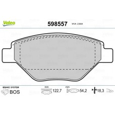 598557 VALEO Комплект гальмівних колодок дисковий гальм