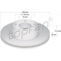 500 947 TOPRAN Гальмівний диск