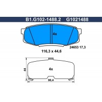 B1.G102-1488.2 GALFER Комплект гальмівних колодок дисковий гальм