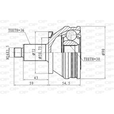 CVJ5434.10 OPEN PARTS Шарнирный комплект, Привідний вал