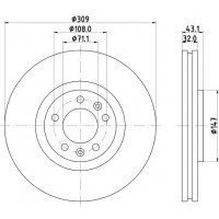 8DD 355 108-421 HELLA Гальмівний диск