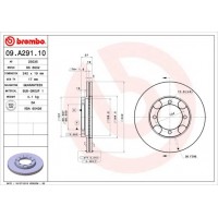 09.A291.10 BREMBO Гальмівний диск