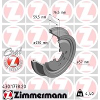 430.1778.20 ZIMMERMANN Гальмівний барабан
