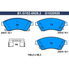 B1.G102-0926.2 GALFER Комплект гальмівних колодок дисковий гальм