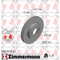 590.2575.20 ZIMMERMANN Гальмівний диск