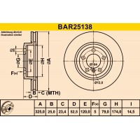 BAR25138 BARUM Гальмівний диск