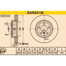 BAR25138 BARUM Гальмівний диск