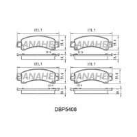 DBP5408 DANAHER Комплект гальмівних колодок дисковий гальм