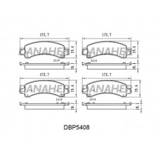 DBP5408 DANAHER Комплект гальмівних колодок дисковий гальм