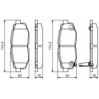 0 986 495 135 BOSCH Комплект гальмівних колодок дисковий гальм