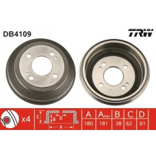 DB4109 TRW Гальмівний барабан