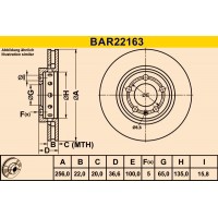 BAR22163 BARUM Гальмівний диск
