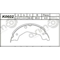 K0602 ASIMCO Комплект гальмівних колодок